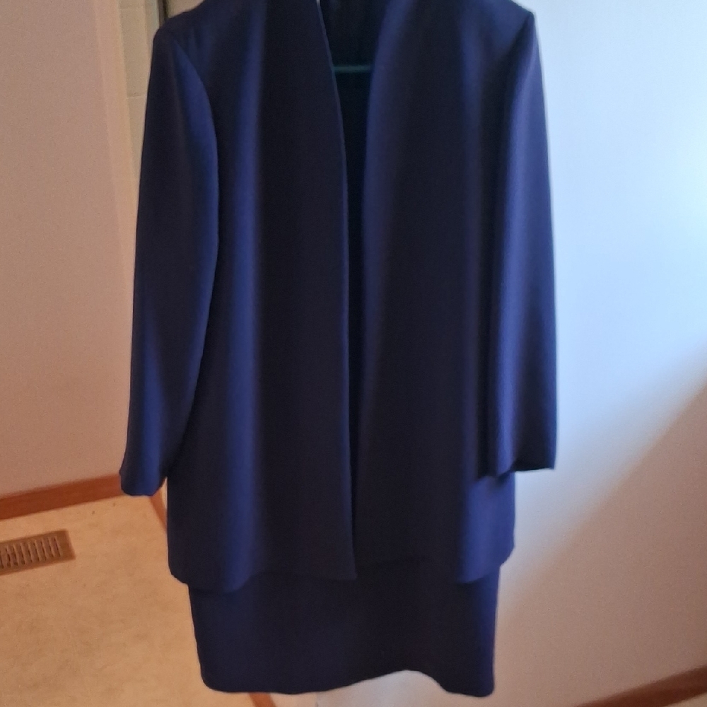 Jones New York Navy Open-Front Blazer and Skirt Ensemble